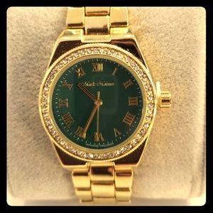 Mark Haimer Dressy Fashion CZ Gold Watch